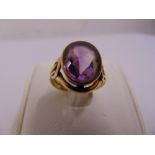 9ct yellow gold and amethyst dress ring, approx total weight 6.2 grams