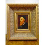 Casal framed oil on copper of an elderly man with a red beard, signed bottom right, 17.5 x 13.5cm