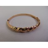 9ct rose gold bangle, approx total weight 5.8g
