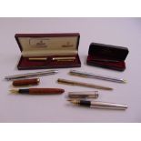 A quantity of pens and propelling pencils to include Diplomat and Ingersoll (6)