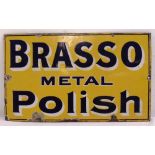 A rectangular polychromatic enamel sign for Brasso Metal Polish, 30.5 x 51cm