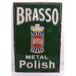 A rectangular polychromatic enamel sign for Brasso Metal Polish, 91 x 61cm