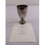 Queen Elizabeth II Jubilee goblet Queens Beasts, a limited edition by Richard Jarvis 43/250 to