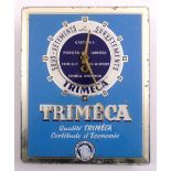 Trimeca glass clock display sign, 33 x 27cm