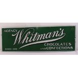 A rectangular polychromatic enamel sign for Whitmans Chocolate and Confection, 34.5 x 100.5cm