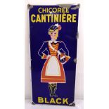 A rectangular polychromatic enamel sign for Chicoree Cantiniere, 74.5 x 34.5cm