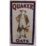 A rectangular polychromatic enamel sign for Quaker Oats, 101.5 x 55.5cm