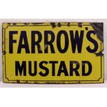 A rectangular polychromatic enamel sign for Farrows Mustard, 30.5 x 51cm