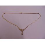 9ct yellow gold diamond pendant necklace, approx total weight 7.0g