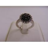 18ct white gold and diamond cluster ring, approx total weight 5.7g