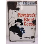 A rectangular polychromatic enamel sign for Rowntrees Elect Cocoa, 53.5 x 35.5cm