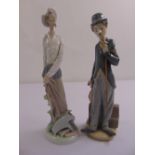 Two Lladro figurines, Don Quixote and Charlie Chaplin A/F