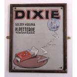 A rectangular polychromatic enamel sign for Dixie cigarettes, 30.5 x 25.5cm