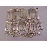 Mappin and Webb silver plated flatware, Canberra pattern to include knives, forks, spoons and fish