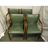 A set of four Bentwood leather upholstered chairs circa 1960