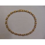 9ct two colour gold necklace, approx total weight 27.6g