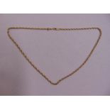 9ct gold rope twist necklace, approx total weight 11.3g