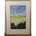 J.C. Trpkovic framed and glazed watercolour of a country landscape, 44.5 x 29cm