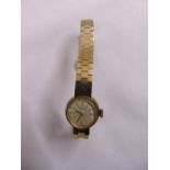 9ct gold Certina ladies wristwatch on a 9ct gold integral bracelet, approx total weight 24.3g