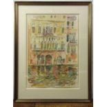 Arthur Giadelli framed and glazed watercolour of a Venetian scene, 49.5 x 35cm