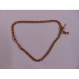 9ct yellow gold Albert chain with fob and clasp, approx total weight 50.7g