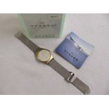 Skagen steel mesh gentlemans wristwatch in original packaging