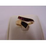 9ct yellow gold and ruby ring, approx total weight 3.9g