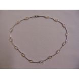 9ct white gold and pearl necklace, approx total weight 17.1g