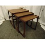 A G-Plan teak nest of three rectangular tables