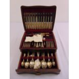 Webber and Hill canteen of Kings pattern silver plated flatware for twelve place settings