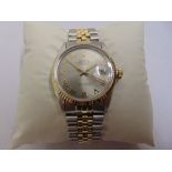 Rolex Oyster Perpetual Datejust, stainless steel and 18ct yellow gold wristwatch, slate grey dial