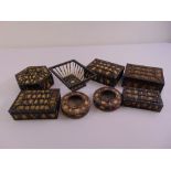 A quantity of Victorian porcupine quill boxes, of various shape and form (8)