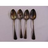 A pair of George III Old English pattern tablespoons and a pair of modern tablespoons A/F