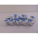 A Shelley Phlox part tea service to include saucers, side plates, teacups, milk jug and sugar