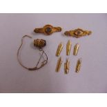 A quantity of 9ct gold jewellery and 14ct gold pen nibs, approx total weight 6.7g