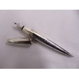 Dunhill silver hallmarked fountain pen and ballpoint pen
