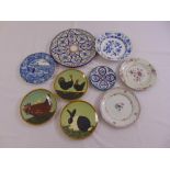 A quantity of ceramic wall plates of varying size and style (9)