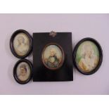 Four miniatures to include a Nelson portrait circa 1803 (4)