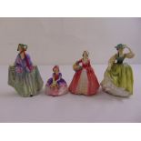 Four Royal Doulton figurines of ladies, Sweet Anne, Janet HN1537, Buttercup HN2309 and Monica 1467