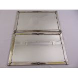 A pair of rectangular silver plated framed wall mirrors, 40.5 x 66cm