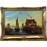 Duran Faine framed oil on canvas of a Dutch landscape, signed bottom right, 61 x 91cm