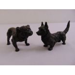 Two bronze figurines of dogs