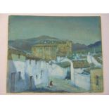 Albert Moulton Foweraker 1873-1942 framed and glazed watercolour titled Moonlight Antequera,