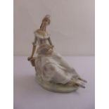 Lladro figurine of a lady with a fan, marks to the base, A/F
