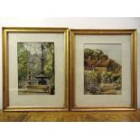 S.A. Harding two framed and glazed watercolours of English landscapes, signed bottom right, 33 x