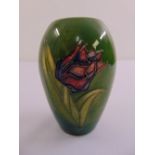 Moorcroft anemone vase circa 1975, impress marks to the base