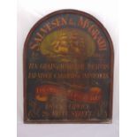 A Victorian wooden painted merchants advertising sign for Salvesen and McGrath of Peterhead, Tea,