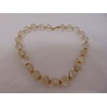 Rock crystal bead necklace, approx total weight 151.5g