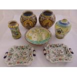 A quantity of continental porcelain, ceramic and earthenware vases and jugs (7)