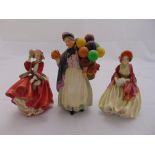 Three Doulton figurines to include HN1843 Biddy Penny Farthing, Her Ladyship 842480 HN1977 and Top